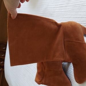 Aerosoles women's suede camel tan high heels boots size 6 US